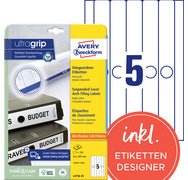 Etiquette pour dos de classeurs suspendus