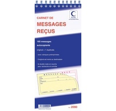 Carnet de messages reçus autocopiant, 322 x 140 mm