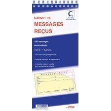 Carnet de messages reçus autocopiant, 322 x 140 mm