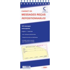 Carnet de messages reçus, 120 messages repositionnables