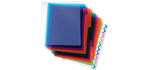 Plastikregister PolyDividers, A4, 5 Registerblätter,