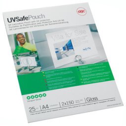 Pochette de plastification UVSafePouch, A4, 300 microns