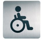 Plaque de porte - Toilettes Mixtes Homme/Femme - 150x150mm - Acier Brossé