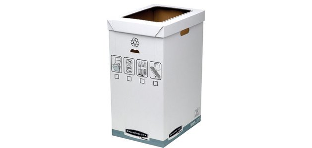 BANKERS BOX SYSTEM Collecteur de recyclage, blanc