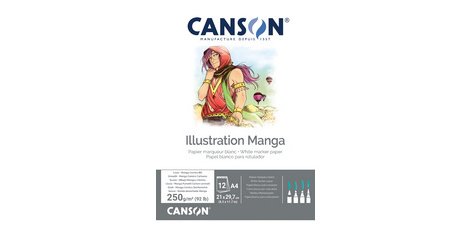 Bloc de dessin Illustration Manga, A4, 250 g/m2
