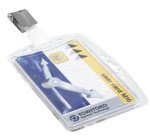 Porte-badge, boîtier rigide, avec clip, 54 x 85 mm