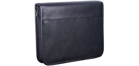 Porte-documents, A5, en similicuir, noir