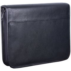 Porte-documents, A5, en similicuir, noir