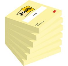 Bloc-note adhésif, 76 x 76 mm, jaune