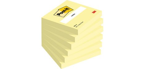 Bloc-note adhésif, 76 x 76 mm, jaune