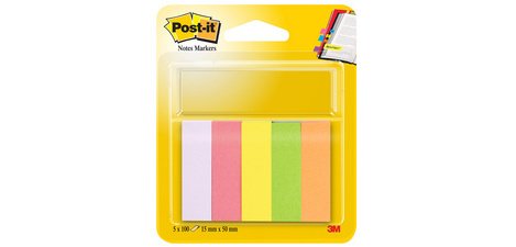 Marque-pages en papier, 20 x 38 mm, en couleurs fluo