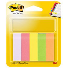 Marque-pages en papier, 20 x 38 mm, en couleurs fluo