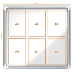 Vitrine d'affichage Premium Plus fond en métal 6 feuilles