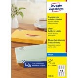 Etiquette d'adresse, transp., 63,5 x 38,1 mm