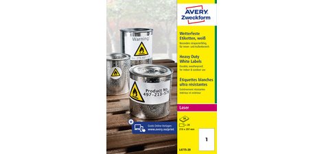 Label, ultra-resistant, 63.5 x 33.9 mm