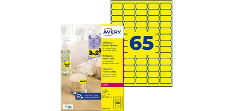 Stick&Lift Label, 38.1 x 21.2 mm, yellow