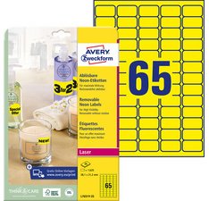 Stick&Lift Etiquette, 38,1 x 21,2 mm, jaune