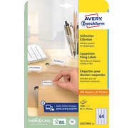 Etiquettes pour dossiers suspendus, blanc