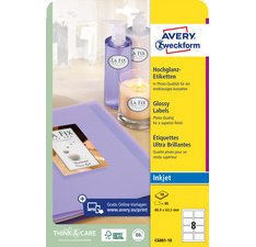 Etiquette ovale jet d'encre/Glossy