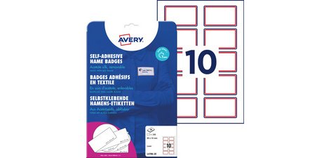 Etiquettes pour badges, 80 x 50 mm, bleu