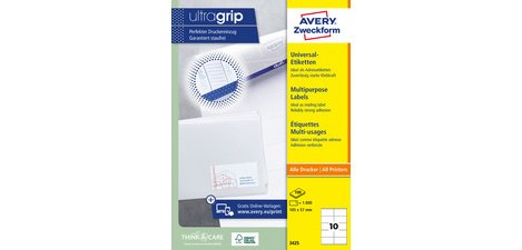 Etiquette universelle, 105 x 42,3 mm, blanc