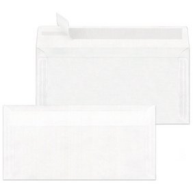 enveloppe DL, sans fenêtre, blanc transparent