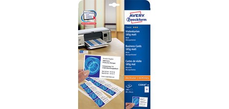 Cartes de visite, 85 x 54 mm, blanc