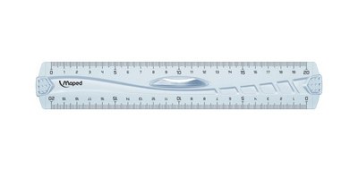 Règle plate Geometric, 200 mm, en plastique, poignée