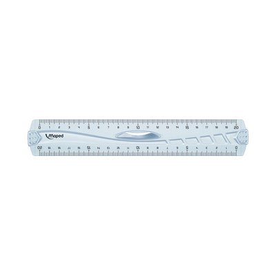 Règle plate Geometric, 200 mm, en plastique, poignée