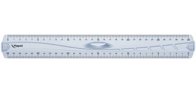 Règle plate Geometric, 300 mm, en plastique, poignée