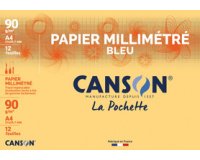 Papier millimétré, A4, 90 g/m2, couleur: bleu