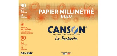 Papier millimétré, A4, 90 g/m2, couleur: