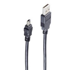 BASIC-S Mini câble USB 2.0, USB-A - 5 Pol USB-B