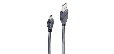 BASIC-S Mini câble USB 2.0, USB-A - 5 Pol USB-B