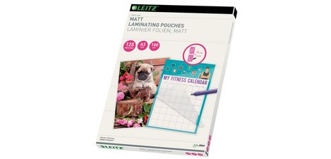 Leitz A3 Laminating Pouches - 2 x 125 Microns - Matte - Box of 100