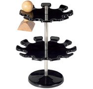 Porte-timbres rond, 18 tampons, 2 étages, noir