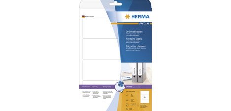 Label for SPECIAL binder spine, 192 x 61 mm, white