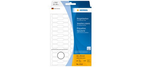 Etiquette bijouterie, 10 x 49 mm, en semi carton
