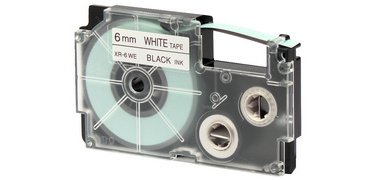 XR Bandkassette, 12 mm / 8 m, Schwarz auf Weiß