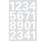 Stickers chiffres 0-9, film en blanc