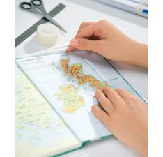 Film couvre-livres, 400 mm x 50 m, en PP, transparent,