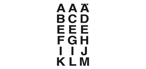 Sticker alphabétique A-Z, film noir, hauteur 15 mm