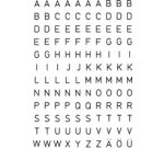 Sticker alphabétique A-Z, film noir, 20 x 20 mm