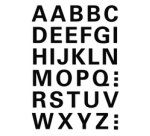 Sticker alphabétique A-Z, film noir, hauteur 10 mm