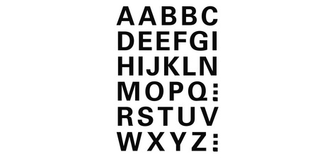 Sticker alphabétique A-Z, film noir, hauteur 10 mm