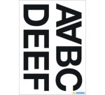 Sticker alphabétique A-N, film noir, hauteur 33 mm