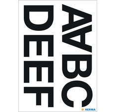 Sticker alphabétique A-N, film noir, hauteur 33 mm