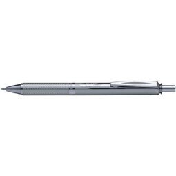 En_boligrafo pentel energel bl407a retractil 0,7 mm tinta gel negra cuerpo metalico plata con estuche