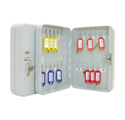 Armoire à clés pour 24 clés, gris clair