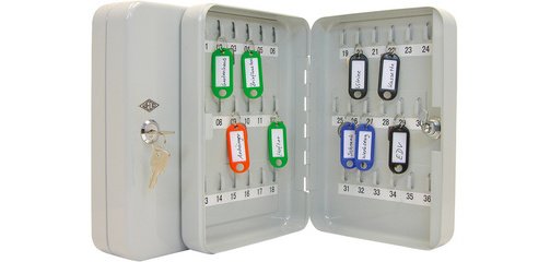 Armoire à clés pour 36 clés, gris clair